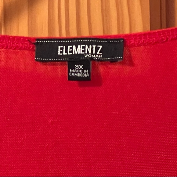 Elementz Scoop Neck Beaded Neck Blouse, Size 3X - Picture 3 of 8